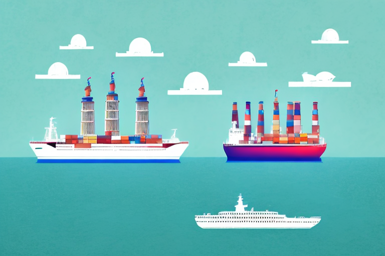 A cargo ship in the atlantic ocean