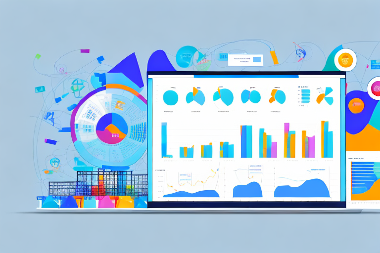 A complex dashboard with various graphs and charts