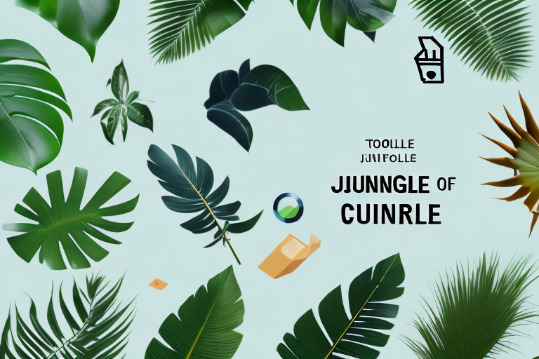 Various e-commerce tools symbolized as different types of jungle plants
