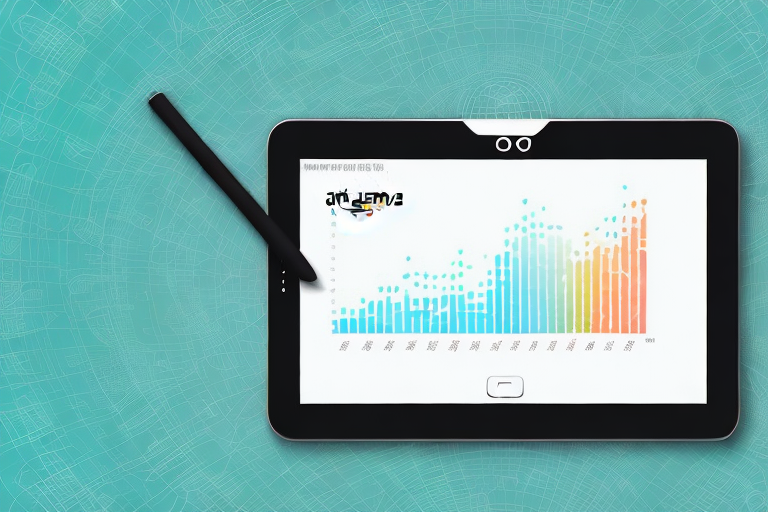 A digital tablet displaying a dynamic graph