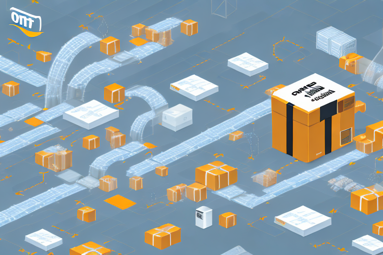The ont2 amazon fulfillment center with a multitude of conveyor belts and packages