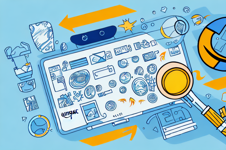 A dynamic amazon marketplace scene with various products