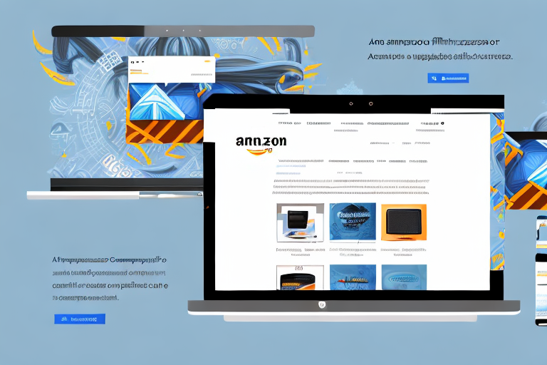A computer screen showing amazon's website on one side and alibaba's website on the other
