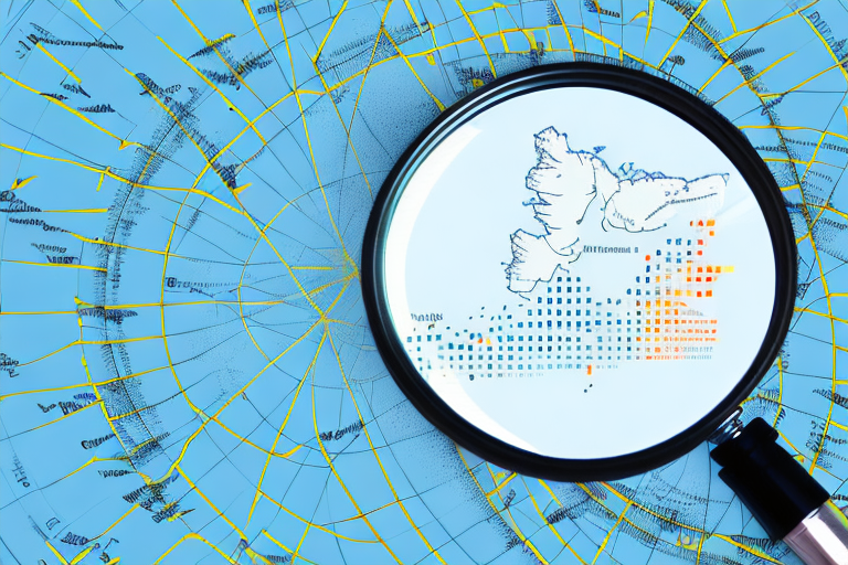 A magnifying glass hovering over a detailed map of the uk