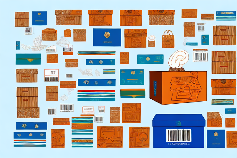 A symbolic box filled with various ecommerce elements like shopping carts