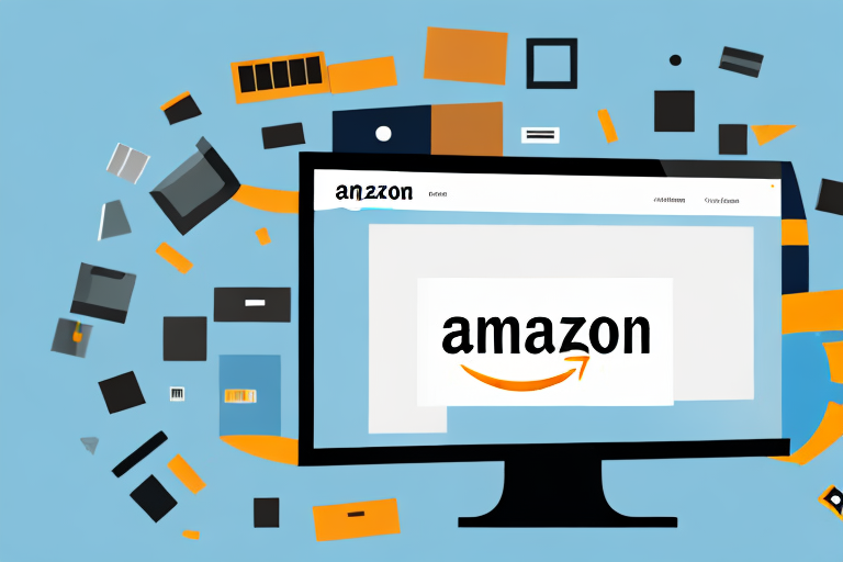 A computer screen showing the amazon website with various steps highlighted