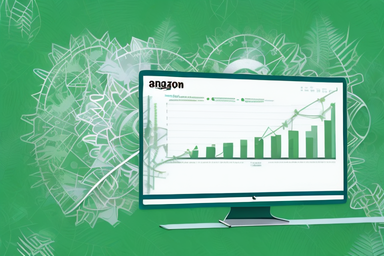 An upward trending graph superimposed on a stylized amazon rainforest background