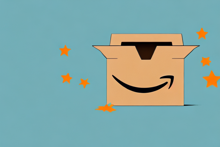An amazon delivery box transforming into a percentage symbol