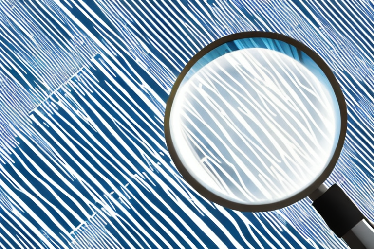 A magnifying glass hovering over a barcode