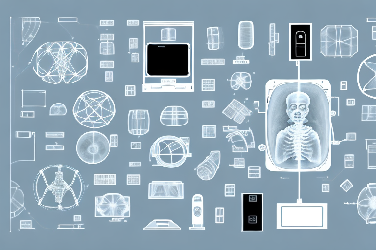 An x-ray machine revealing various amazon products like electronics